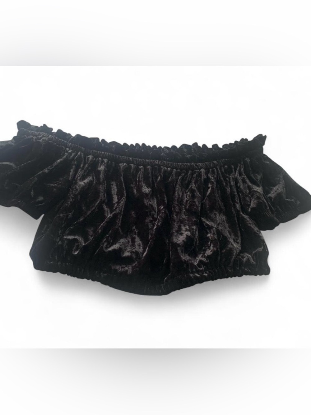 Y2K Vintage Black velvet off the shoulder top size M whimsigoth dressy night